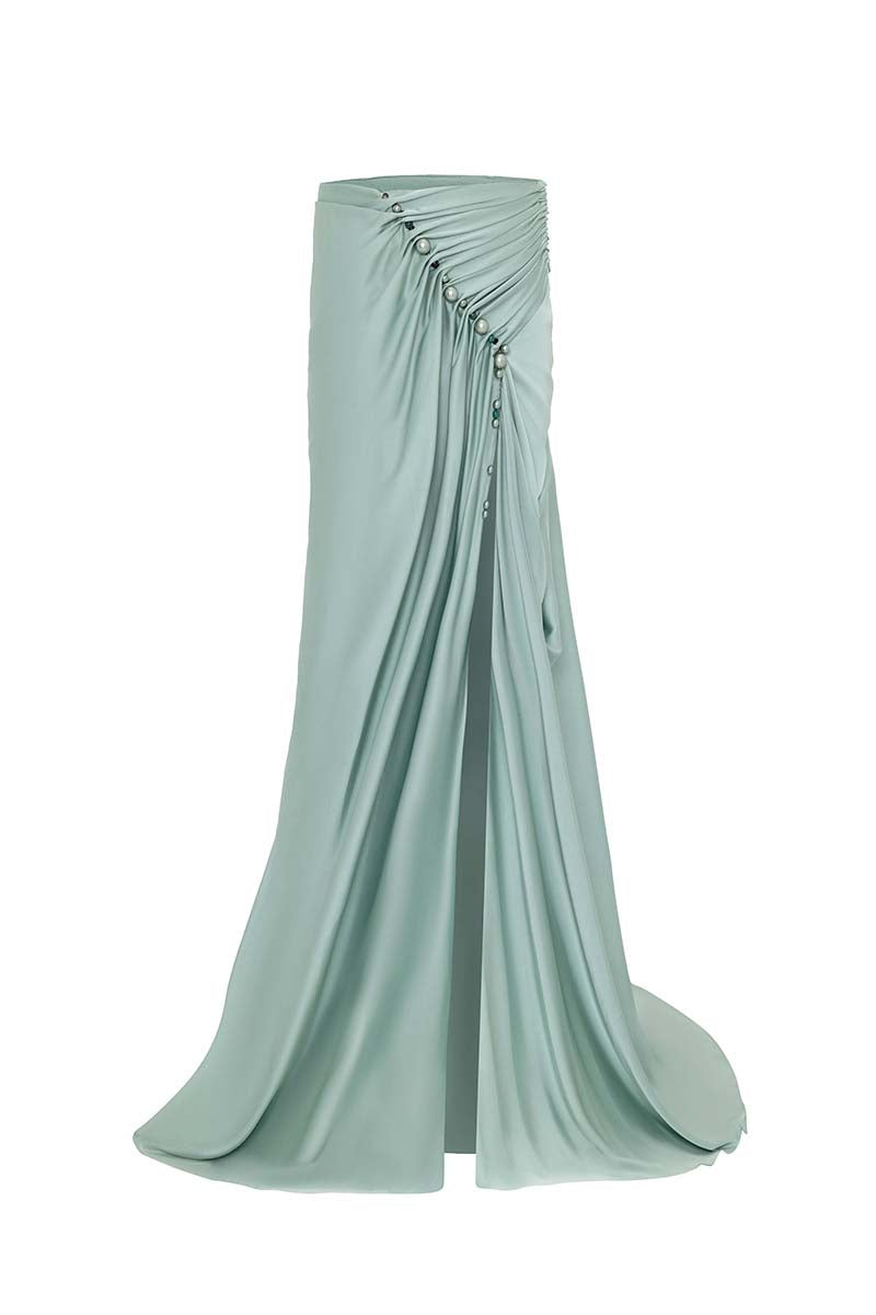 DRAPED SKIRT IN BLUE - CULT MIA
