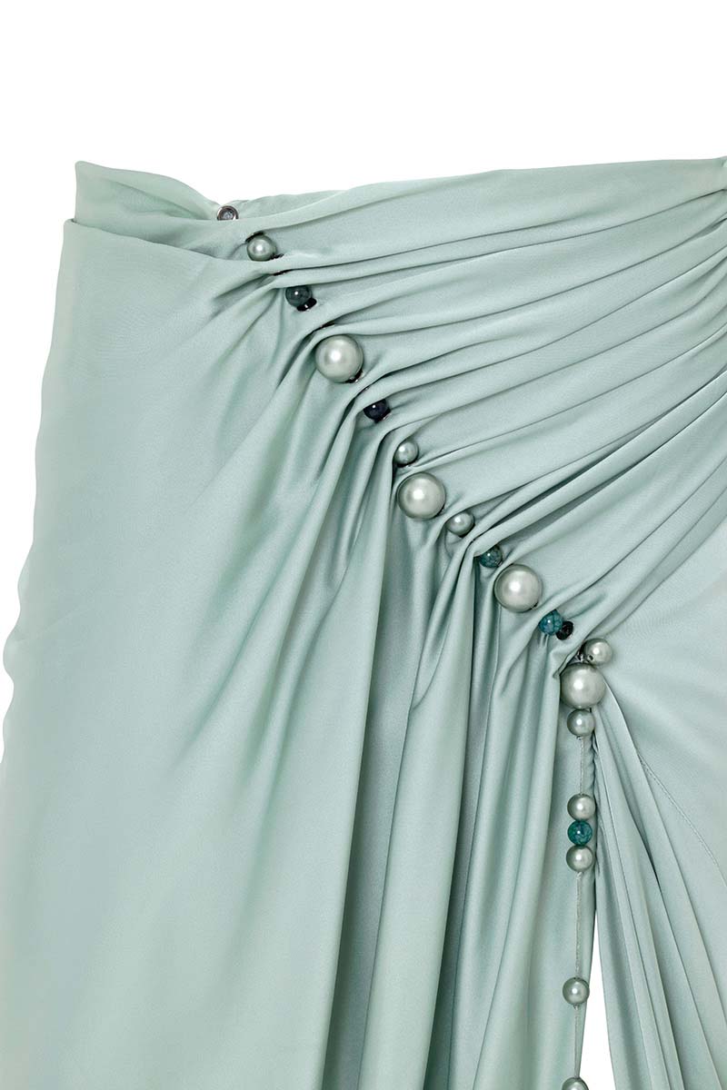 DRAPED SKIRT IN BLUE - CULT MIA