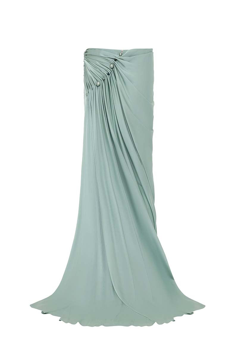 DRAPED SKIRT IN BLUE - CULT MIA