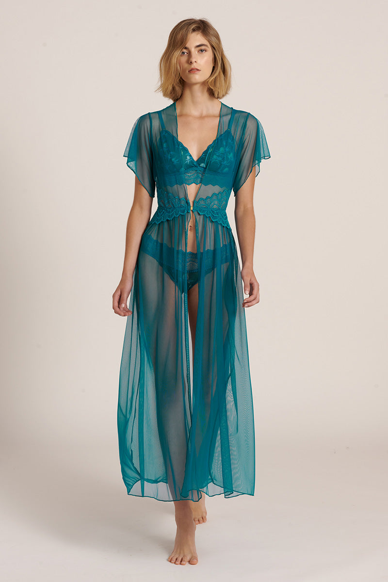 sheer robe dress Sheer Bridal Feathers Robe
