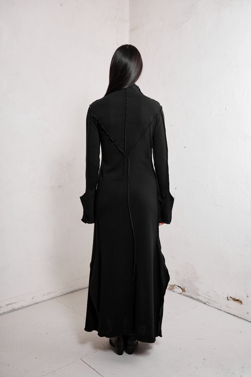 INDIRA HIGH NECK ASYMMETRIC MAXI DRESS - CULT MIA