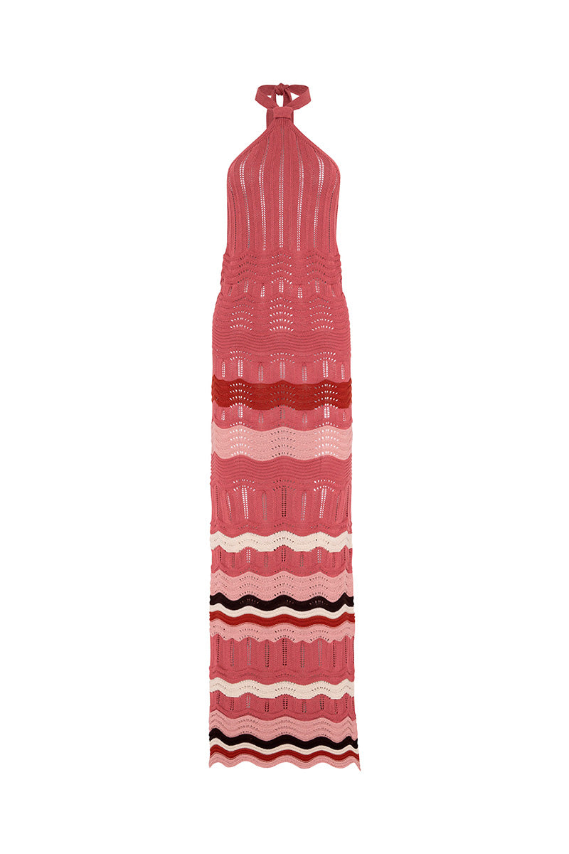 Vorn Design Takana Blossom maxi dress featuring a floral pattern and flowing fabric, perfect for elegant summer wear.