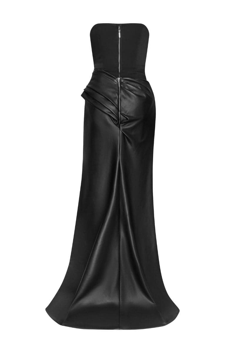 BLACK ROCKILEE SLIT MAXI DRESS | TONYY | CULT MIA