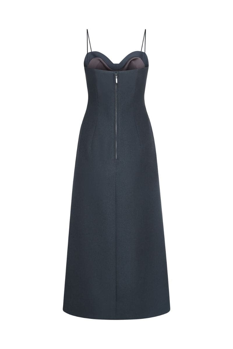 GREY MIDDLE LINES MIDI DRESS | TONYY | CULT MIA