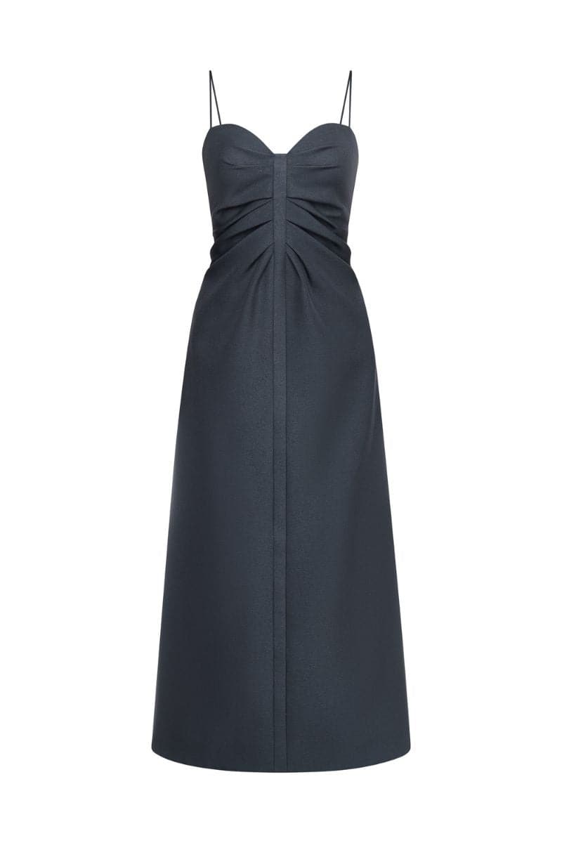 GREY MIDDLE LINES MIDI DRESS | TONYY | CULT MIA