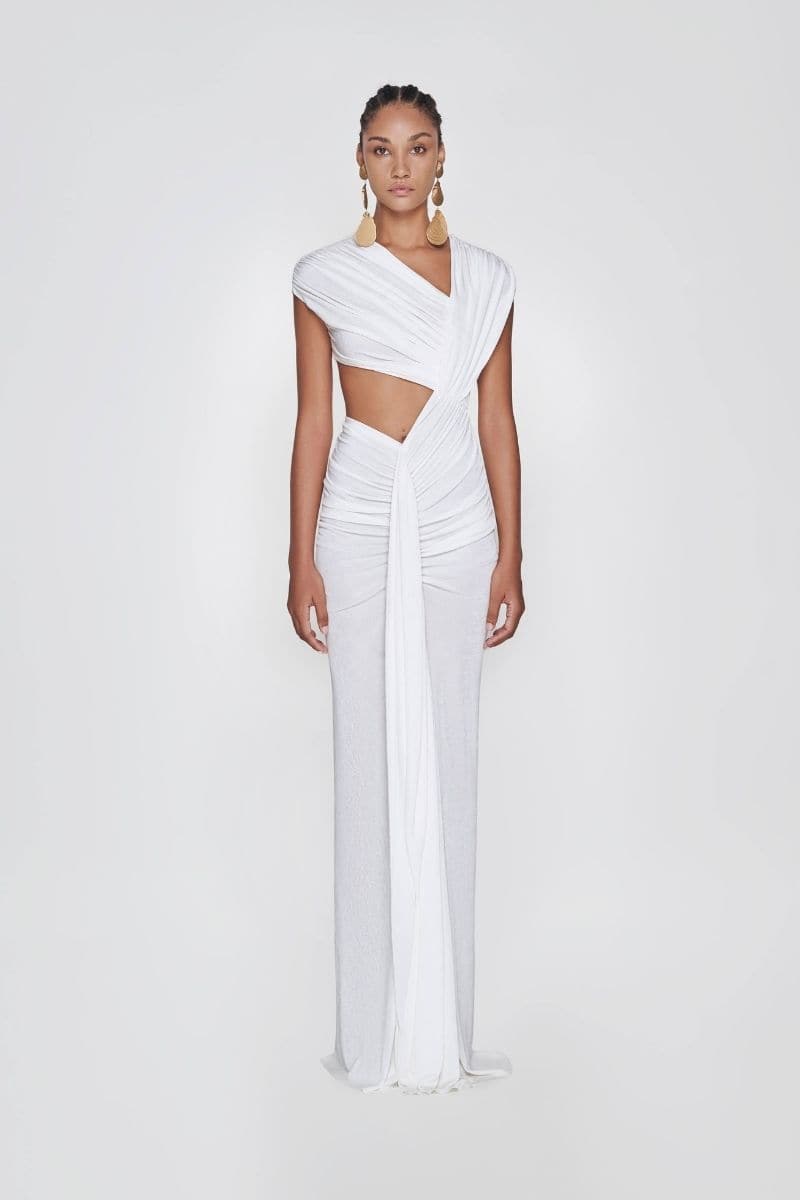 WHITE STORM CUT-OUT MAXI DRESS | TONYY | CULT MIA