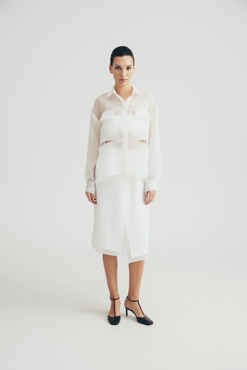 WRAP SKIRT IN WHITE