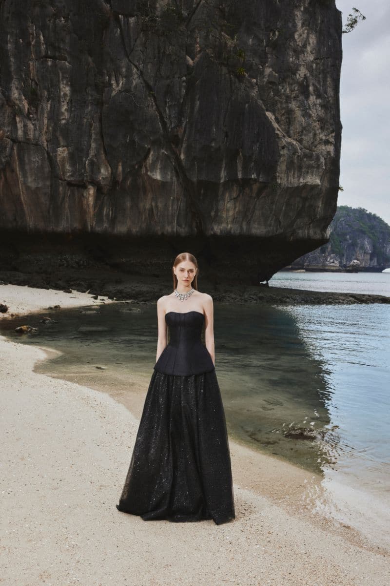 BLACK CLASSIC CORSET AND FLOWING SKIRT SET | Tracy Studio | CULT MIA