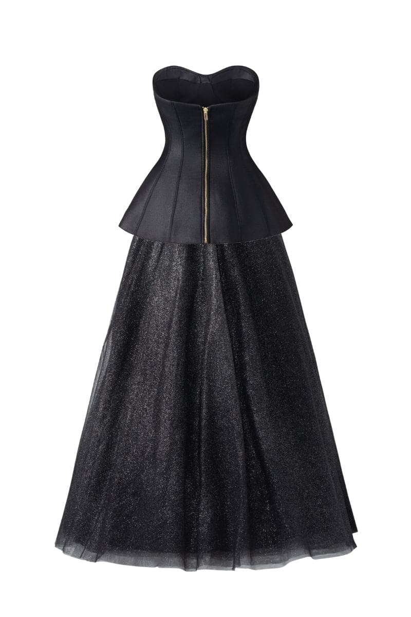 Tracy Studio Black Classic Corset and Flowing Skirt Set | Cult Mia Tracy Studio Black Classic Corset and Flowing Skirt Set | Cult Mia
