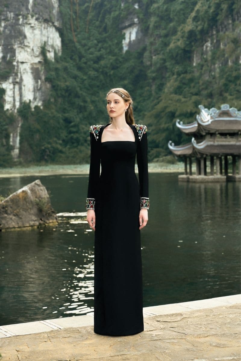 Tracy Studio Black Long Sleeve Stone Embellished Shoulder Dress | Cult Mia Tracy Studio Black Long Sleeve Stone Embellished Shoulder Dress | Cult Mia