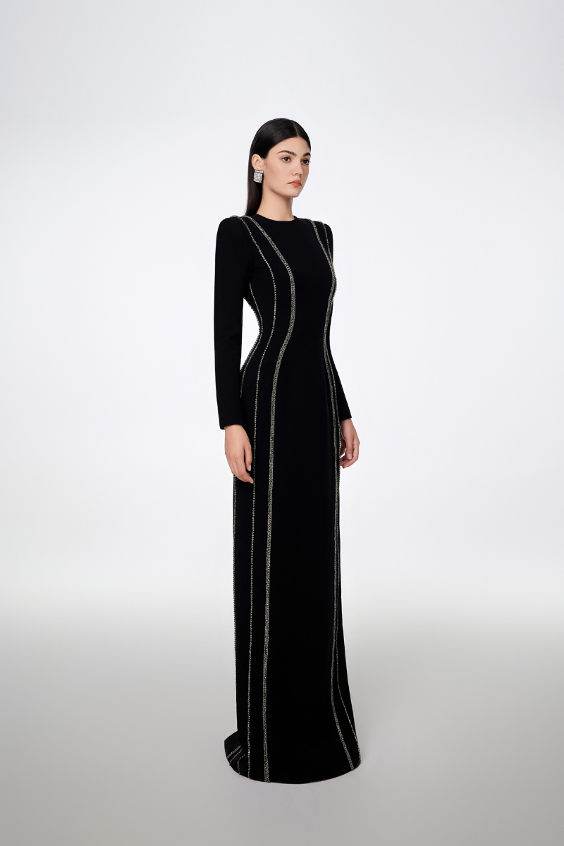 CRYSTAL - EMBELLISHED LONG SLEEVE BODYCON FULL DRESS | CULT MIA | Tracy Studio CRYSTAL - EMBELLISHED LONG SLEEVE BODYCON FULL DRESS | CULT MIA | Tracy Studio
