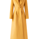 Yellow Tracy Studio pleated single-breasted jacket with a single button, shown in XXS size, stylish and tailored for a sleek look.