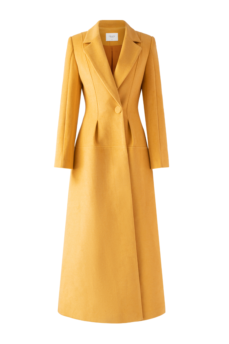 PLEATED SINGLE BREASTED MANTEAU WITH SINGLE BUTTON | Tracy Studio | CULT MIA