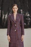 Purple Tracy Studio single-breasted manteau jacket with two buttons, stylish and tailored for a sophisticated look.
