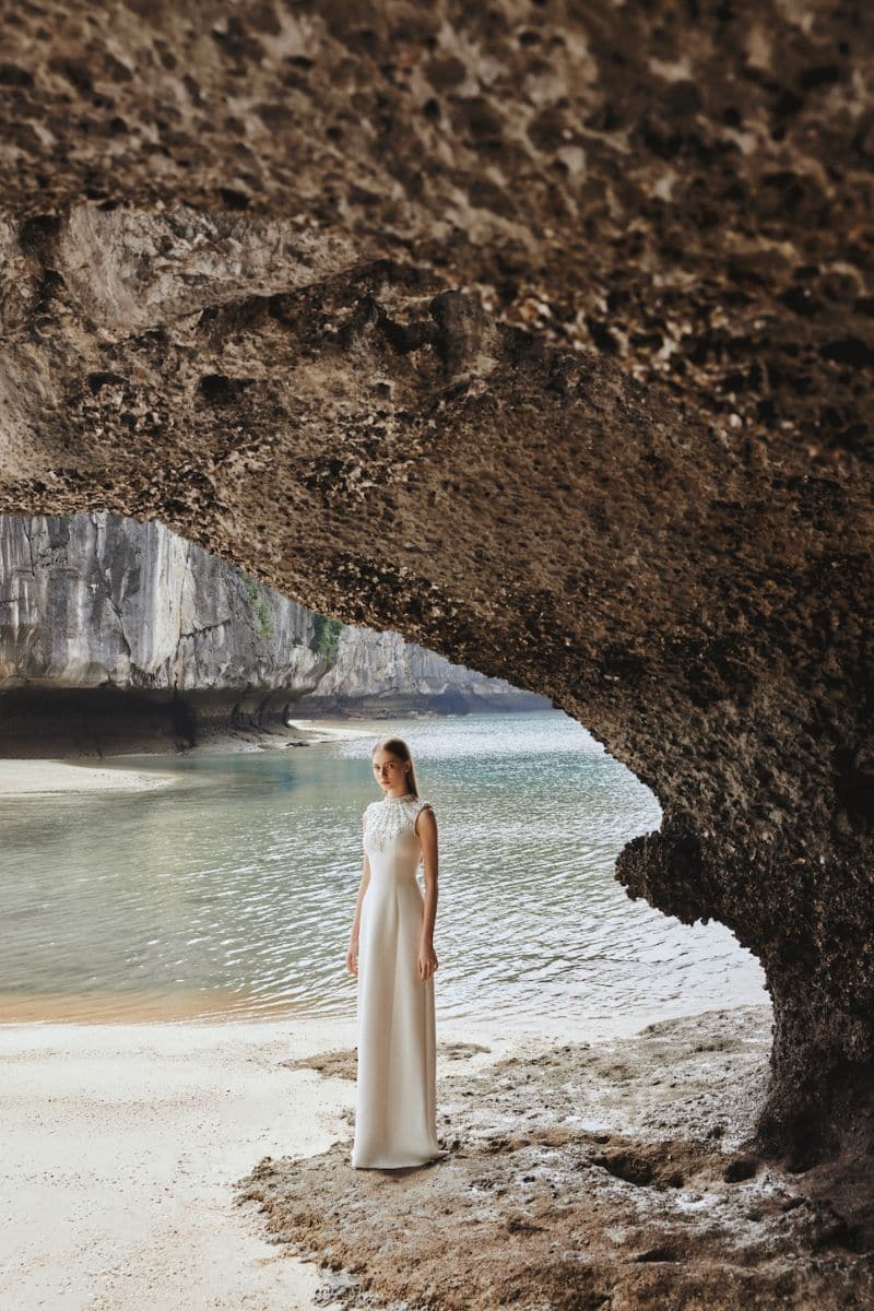 SLEEVELESS BODYCON FULL DRESS WITH STONE EMBELLISHMENT | Tracy Studio | CULT MIA