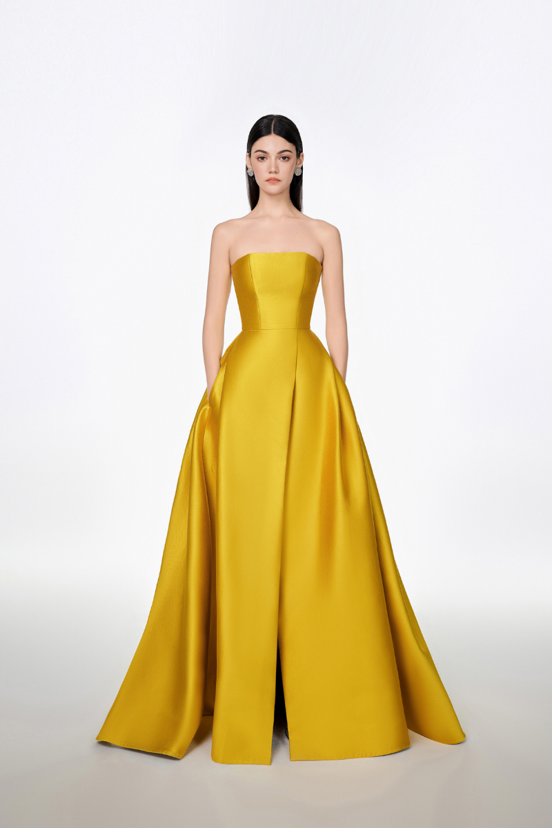 STRAPLESS A-LINE FULL DRESS