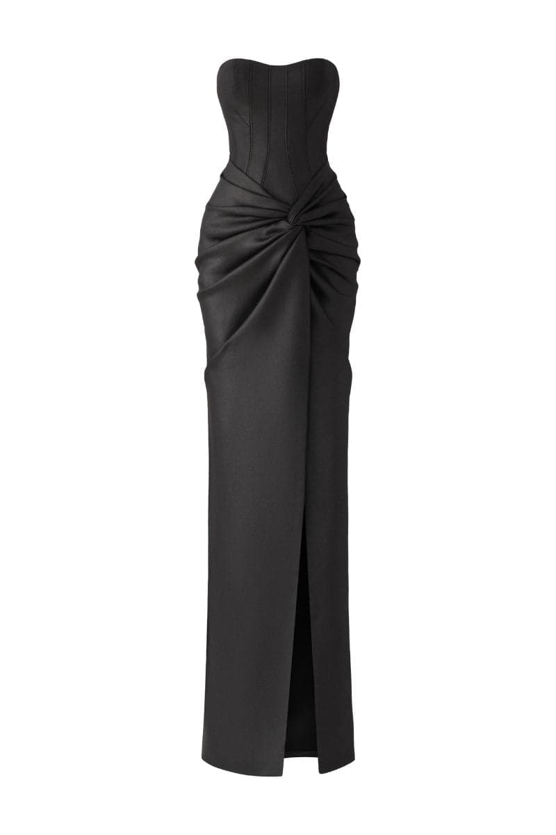 STRAPLESS KNOTTED BODYCON MAXI DRESS | Tracy Studio | CULT MIA