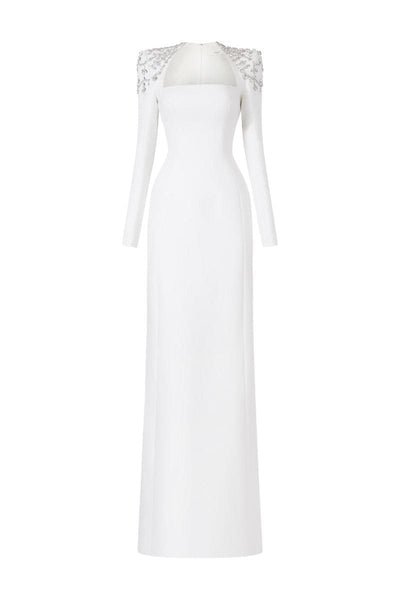 white long sleeve tassel hem drape detail bodycon dress PrettyLittleThing Women's Plus Long Sleeve Tassel Hem Drape Detail Bodycon Dress in White