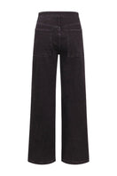Black Mikey straight leg jeans by TT Studios, showcasing classic denim fit with a relaxed straight cut and stylish stitching.