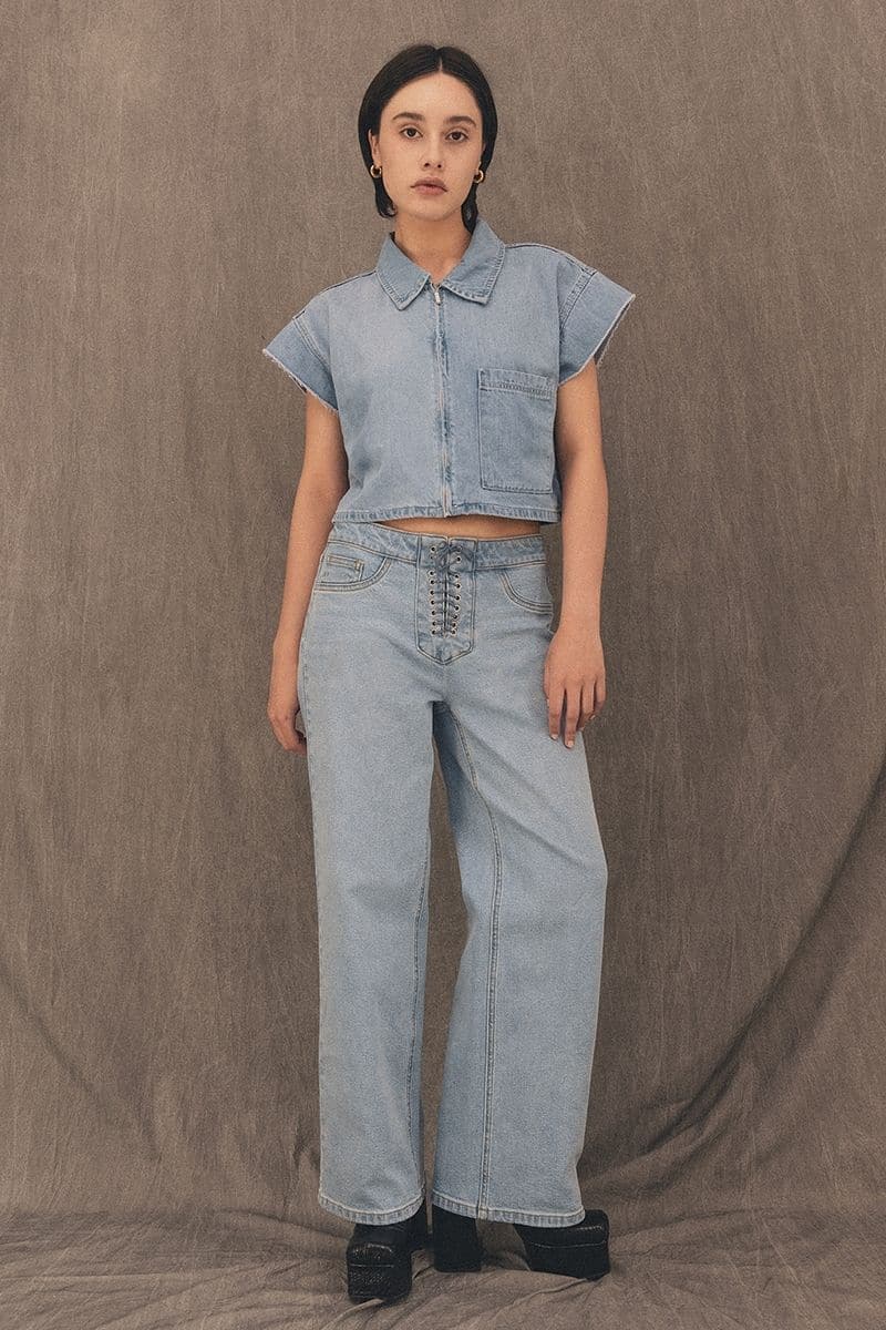 LINDSEY SOUTH ST DENIM TOP | NTK | CULT MIA