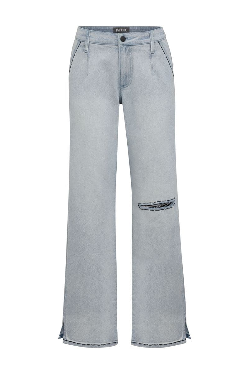 Taylor Mercer straight-leg jeans by TT Studios, denim jeans with classic fit and clean design, shown on a model.