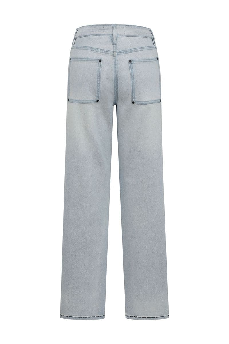 TT Studios Taylor Mercer ST straight leg jeans, denim pants with classic fit and five-pocket design, shown in a casual style.