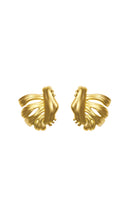 Gold UNA earrings by Jude Benhalim featuring sleek, minimalist design with a polished finish, perfect for elegant everyday wear.