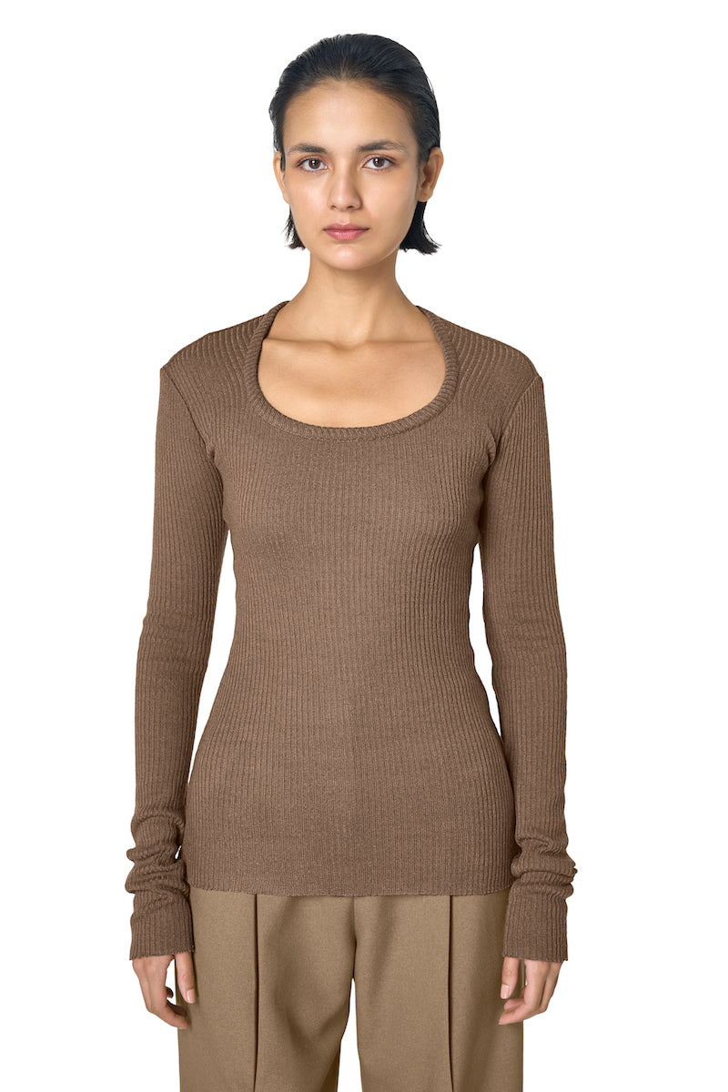 ODA TOP IN BROWN - CULT MIA