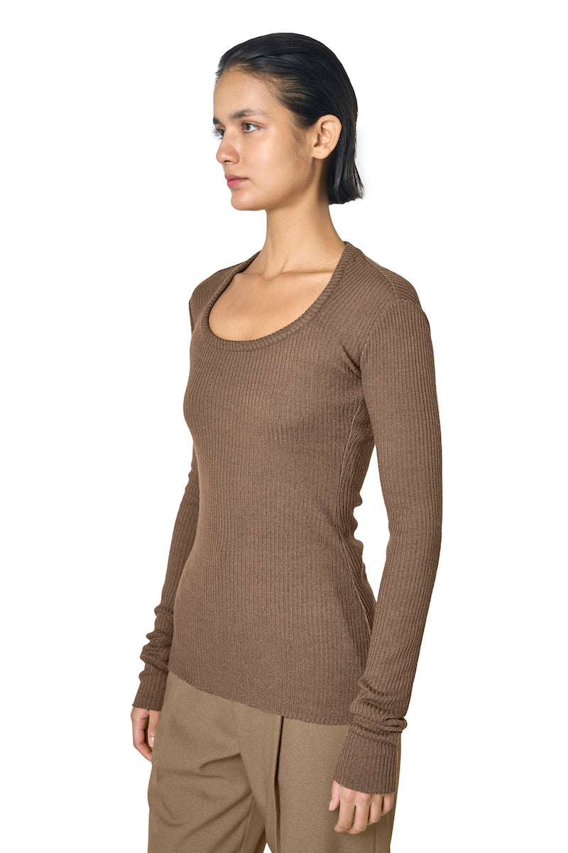 ODA TOP IN BROWN - CULT MIA