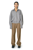Gray Steph jacket from URA, stylish and comfortable women's jacket with a sleek design, shown on a model.