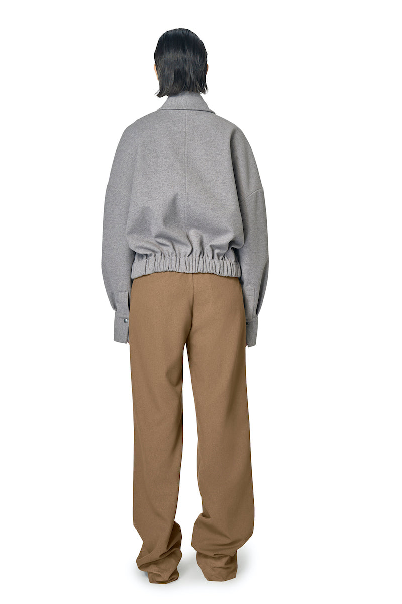 Gray Steph jacket by URA, stylish outerwear with a modern fit, featuring a sleek design and comfortable fabric.