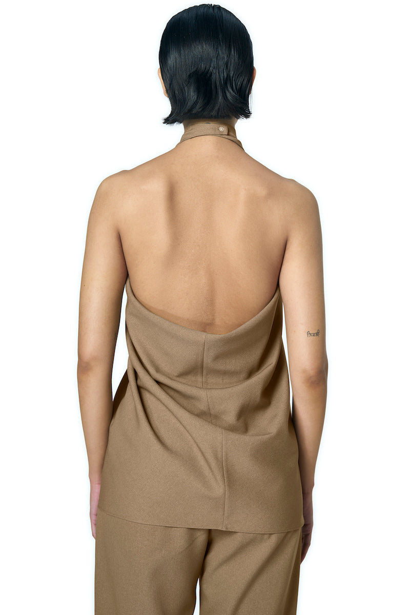URATOPS BEKY N camel-colored casual top, featuring a relaxed fit and stylish design, ideal for everyday wear.