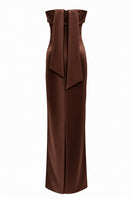 Brown Valen maxi dress by Urban Muse, elegant gown with flowing fabric and stylish design, perfect for formal occasions.