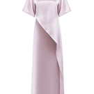 Izakova Valerija T-shirt in lavender color, casual tops with a relaxed fit, shown on a model.