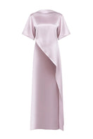 Izakova Valerija T-shirt in lavender color, casual tops with a relaxed fit, shown on a model.