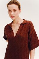 Vorn Design Vallarta maxi dress in taupe, flowing bohemian style with long sleeves and a relaxed fit, perfect for summer wear.