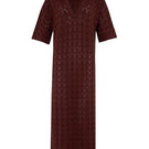Vorn Design Vallarta taupe maxi dress with flowing fabric and sleeveless design, perfect for casual or semi-formal occasions.
