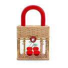 Waiwai Rio Cacau Cherry top handle bag with a sleek design, featuring a cherry pattern and a stylish top handle.