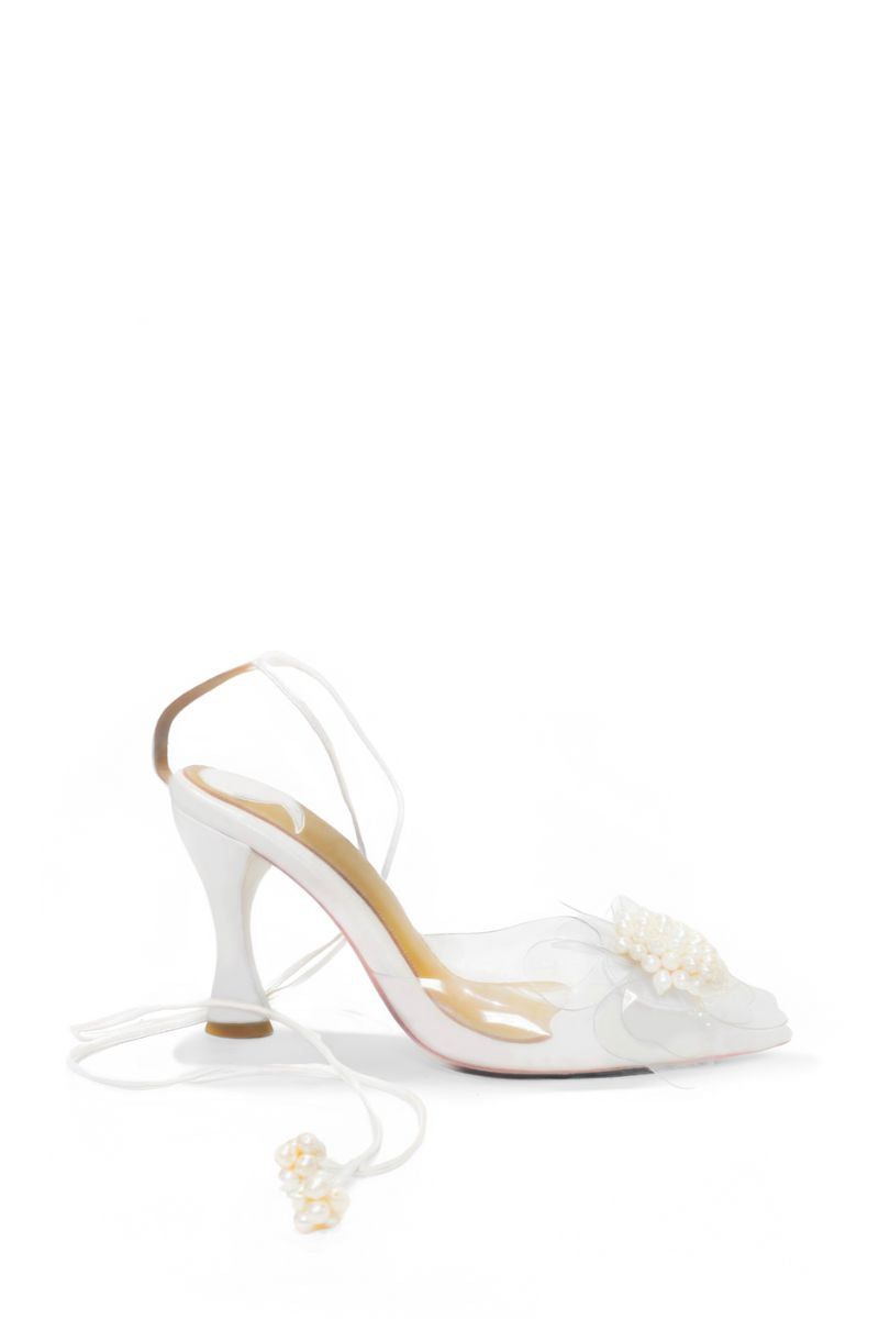 Christin Wu Whitney heels in jasmine color, stylish women's high-heeled shoes with sleek design and elegant heel.