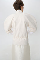 Gray-beige DELEGAN structure shirt shown from the back, featuring a tailored fit and subtle fabric texture.