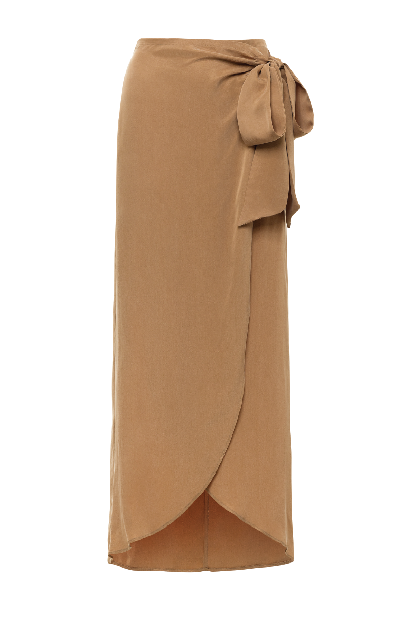 SERENGETI MOCHA WRAP SKIRT - CULT MIA