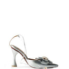 Christin Wu Wynonna Heels in Edelweiss with delicate floral design and thin heel, elegant footwear for special occasions.