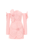 Pink velvet mini dress by Happy Clothing, Cult Mia X Amora A-line sleeved dress, stylish and comfortable for casual wear.