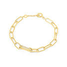 Gold-plated silver XAVI bracelet with diamond chain design from EDXÚ, featuring yellow vermeil finish and intricate detailing.