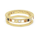 Gold-plated silver Nova ring with vibrant gemstones and enamel detailing, showcasing a modern, stylish jewelry piece by EDXÚ.