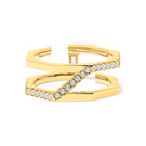 Gold plated silver Nexus ring by EDXÚ featuring a sapphire and diamond accent, showcasing elegant jewelry design.