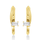 Gold-plated silver tear-shaped earrings with yellow vermeil, topaz, and emerald accents by EDXÚ.