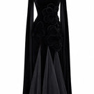 HAPPY CLOTHING CULT MIA X PRESTON Cape Tweed Petal Gown, elegant floral design, soft fabric, and stylish fit.