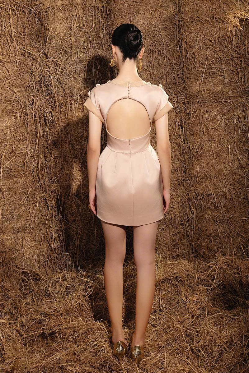 MUSHROOM SHORT DRESS WITH OPEN BACK MUSHROOM SHORT DRESS WITH OPEN BACK