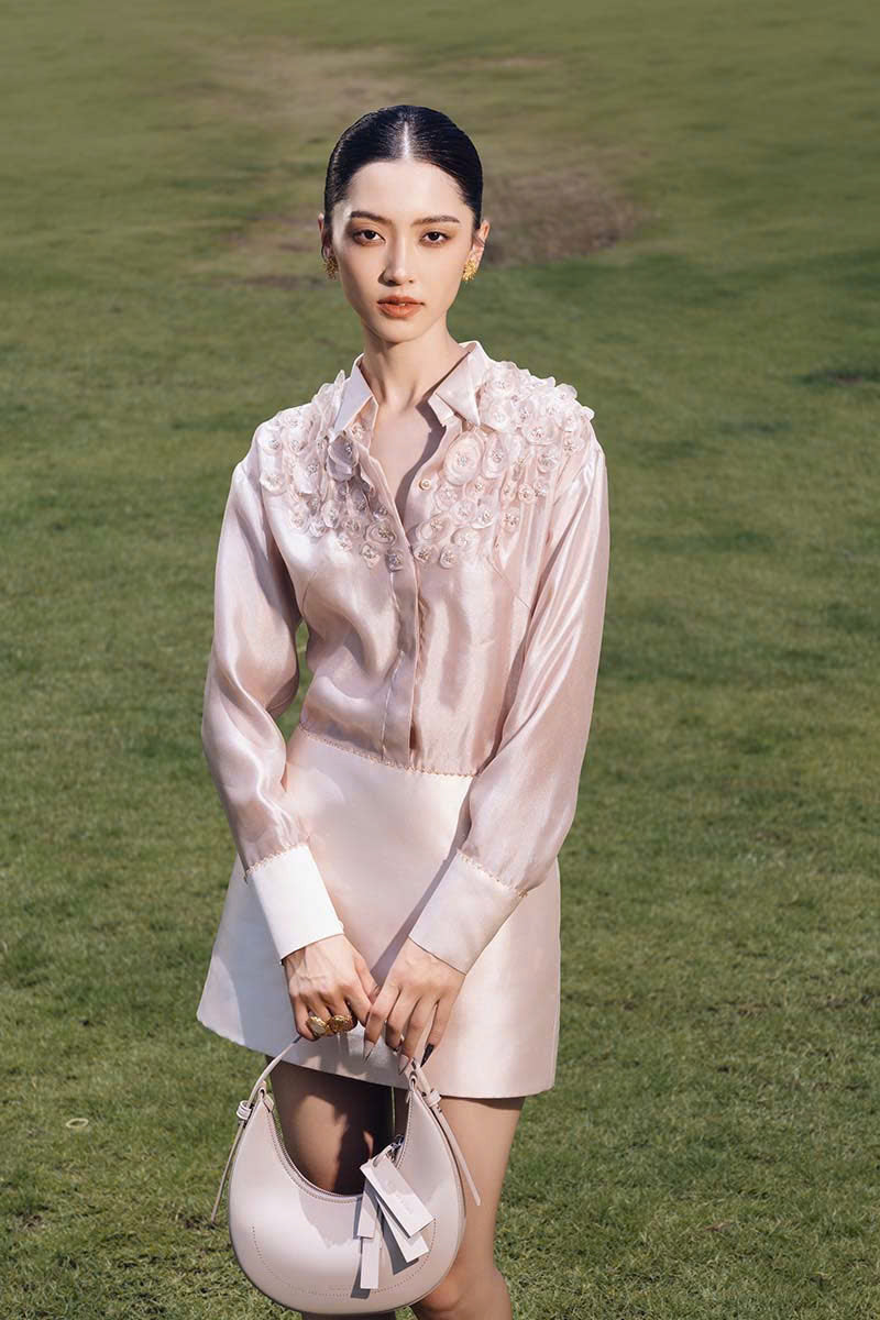 MUSHROOM SHORT DRESS WITH FLOWER ON TOP - CULT MIA
